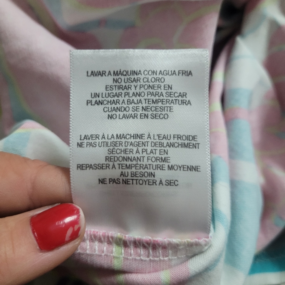 Floral Vintage 70s Dress in Pink and Blue - Picture 7 of 7